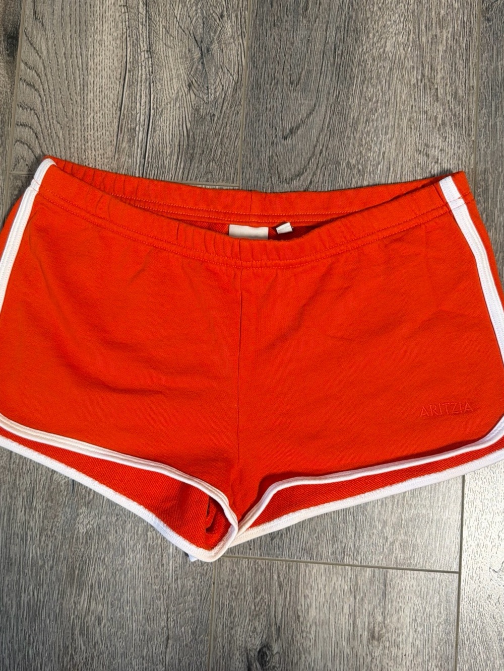 Aritzia Orange Athletic Shorts with White Trim - Picture 2 of 8